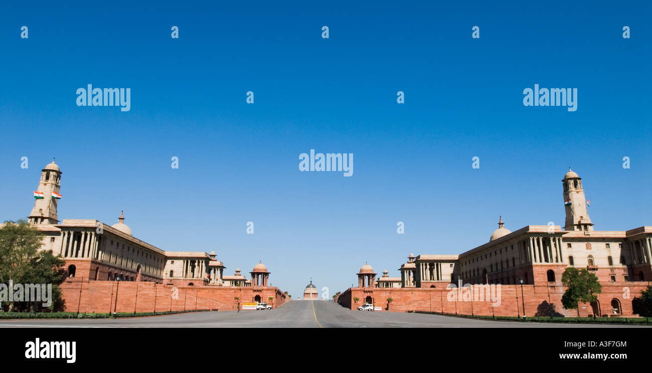 Low angle view of a government building, Rashtrapati Bhavan, New Delhi, Inde Banque D'Images