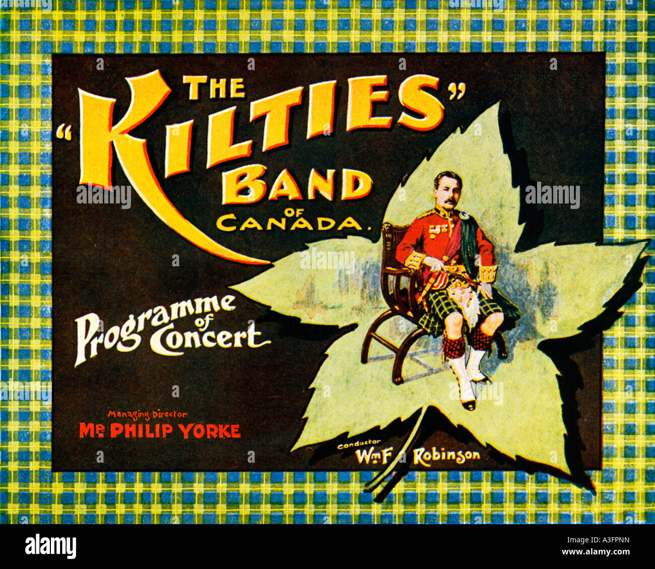 Kilties Band of Canada 1904 programme de concert pour le groupe de musique écossaise dans le Dominion Banque D'Images