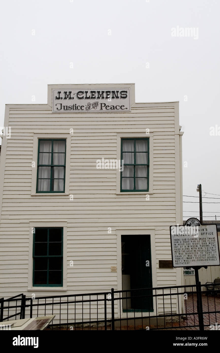 Mark Twain Samuel Clemens père s law office Banque D'Images