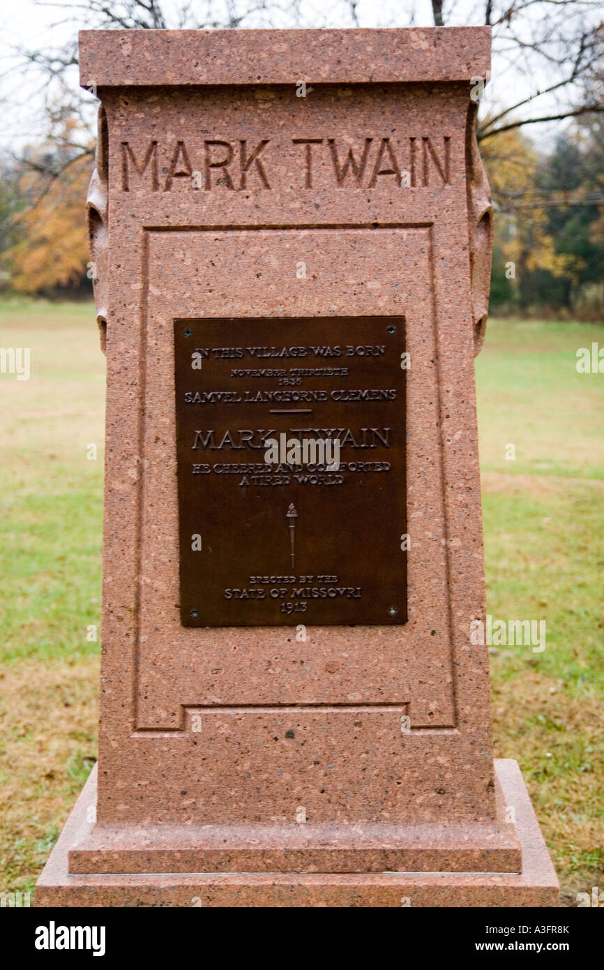 Floride Missouri MO USA naissance de Samuel Clemens alias Mark Twain Banque D'Images