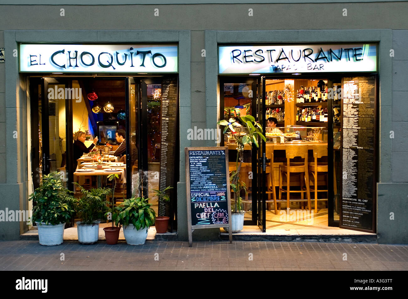 Restaurant El Choquito Barcelone Espagne Rambla Banque D'Images