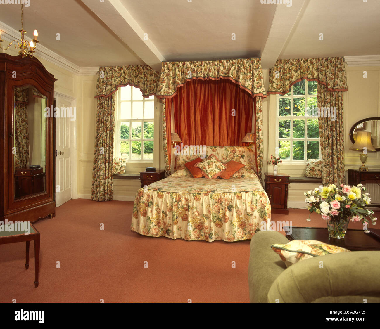 L'intérieur, country house hotel chambres Banque D'Images