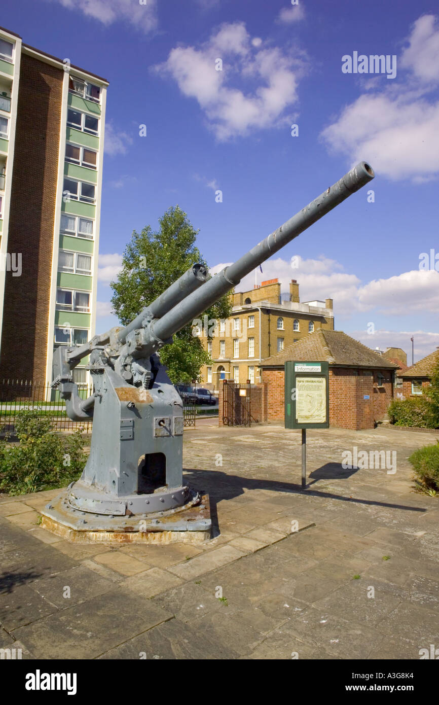 Vieux fusil AA Jardins de Fort Kent Gravesend Banque D'Images