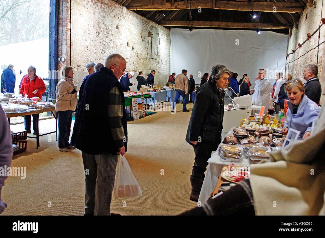 Abbaye Creake Auteurs market North Norfolk Banque D'Images