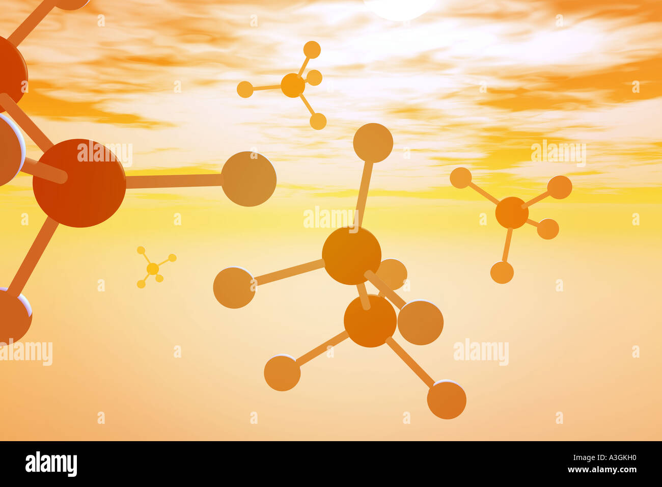 Modèles moléculaires de méthane et l'éthane. Banque D'Images