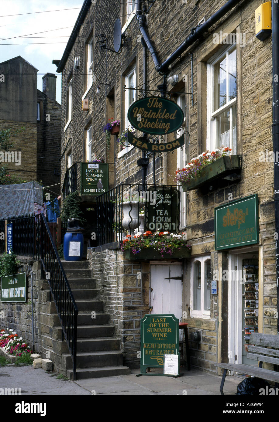 L'emplacement utilisé pour Clegg s et Nora Batty s maisons dans la série de BBC TV Last of the Summer Wine Banque D'Images