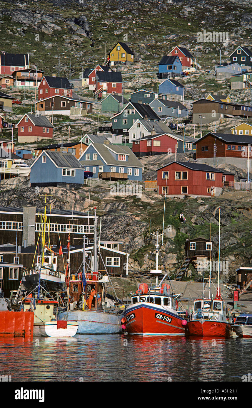 Qaqortoq anciennement Julianehåb Groenland Banque D'Images