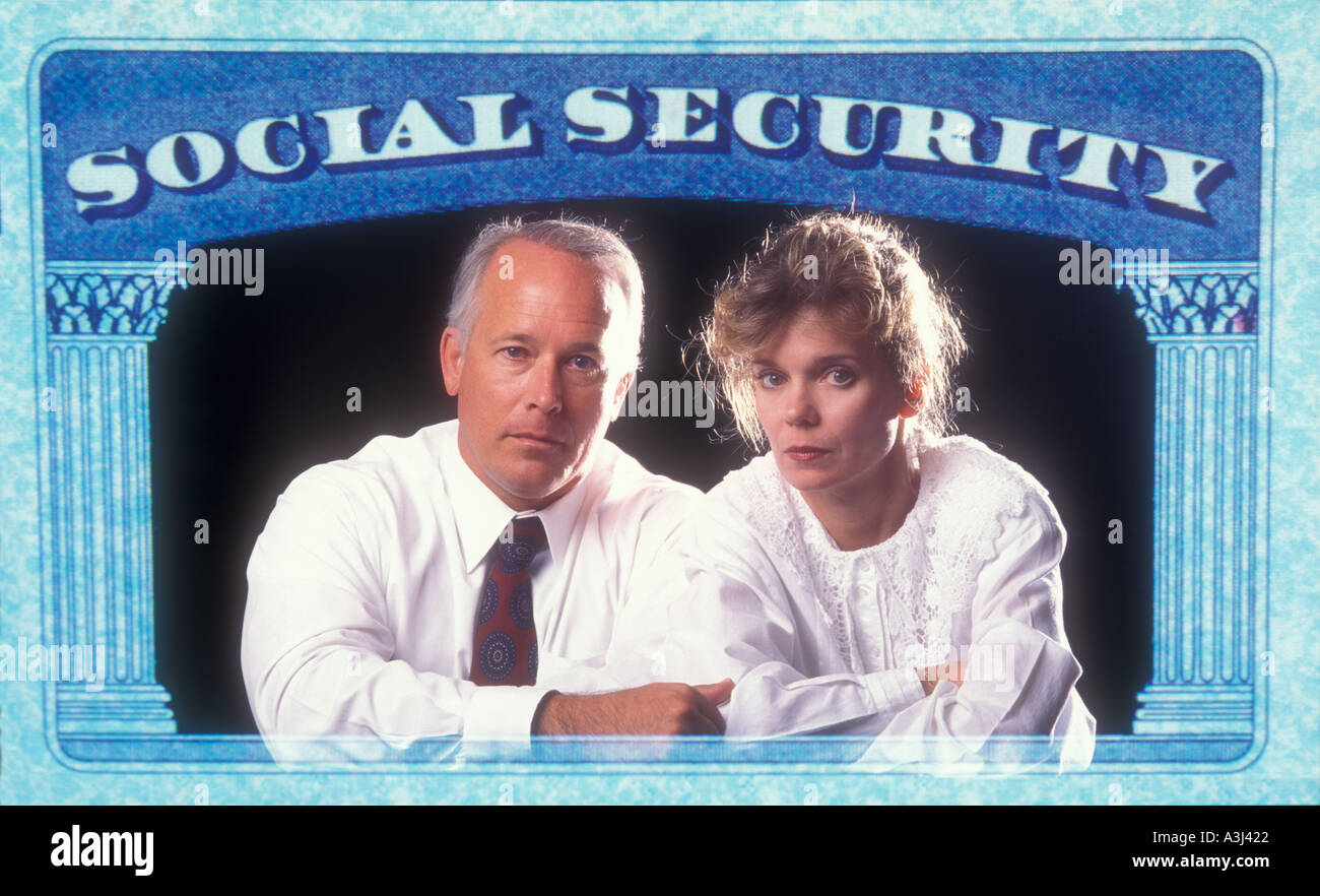 Carte de sécurité sociale des États-Unis avec couple marié Banque D'Images