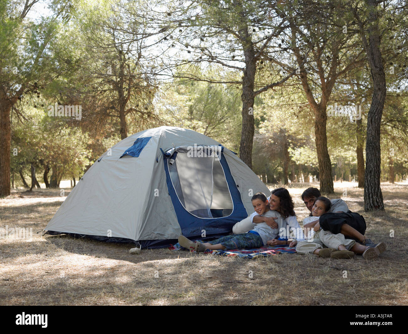 Famille de tente Banque D'Images