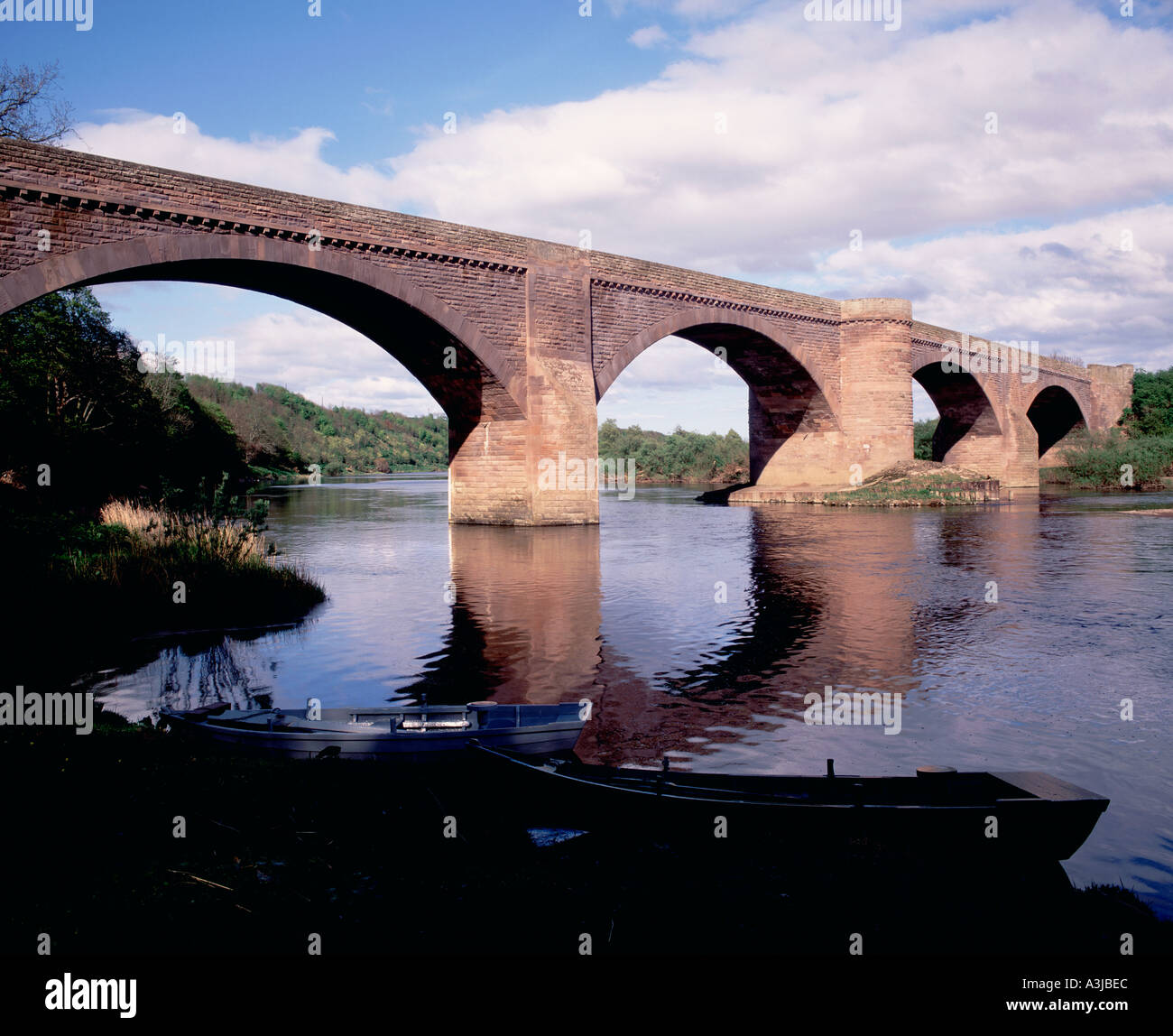 Ladykirk Norham Bridge et Northumberland Norham Banque D'Images