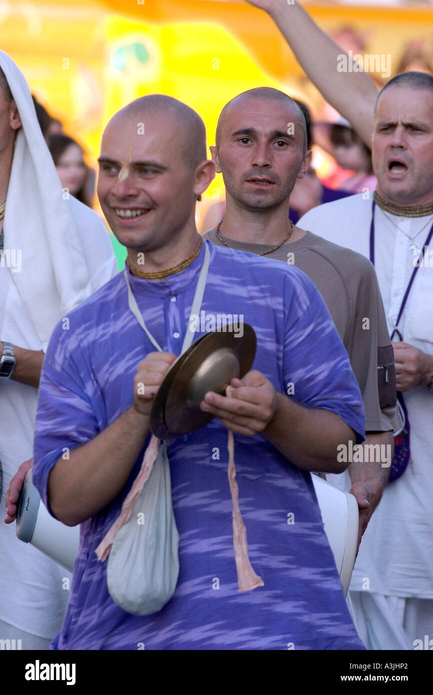Les membres d'Hare Krishna à Kiev, Ukraine 2005 Banque D'Images