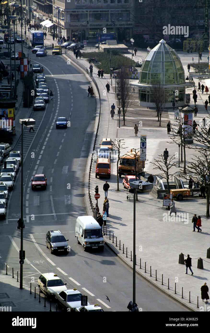 Avis de Hauptwache Strass en centre ville Francfort Allemagne Banque D'Images