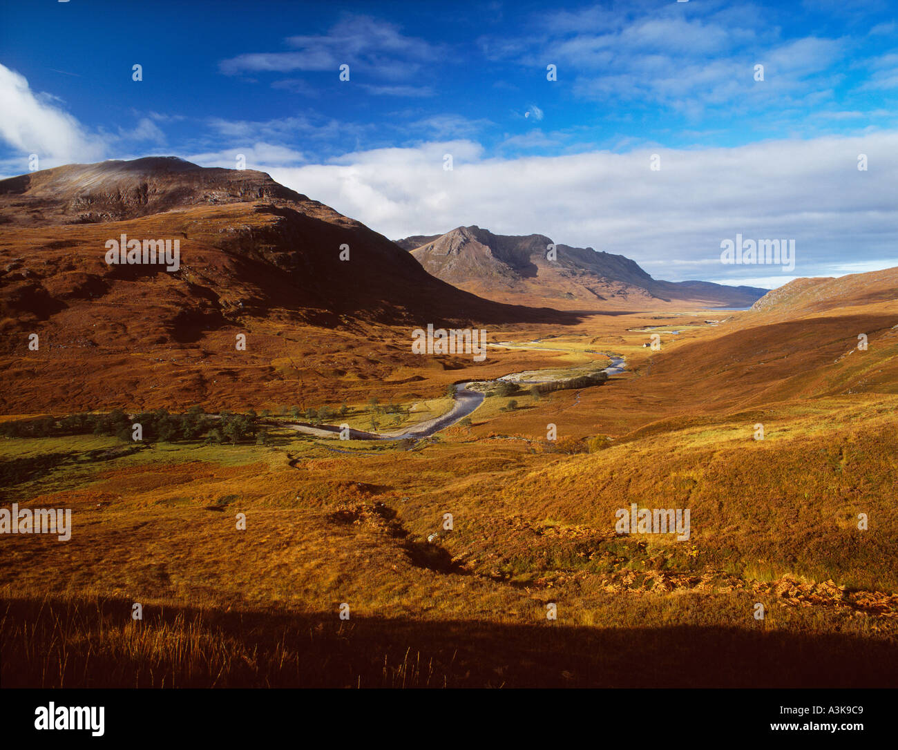 Sealga Strath na la vallée de la chasse à l'Shenavall Dundonnell Wester Ross Highlands écossais Banque D'Images