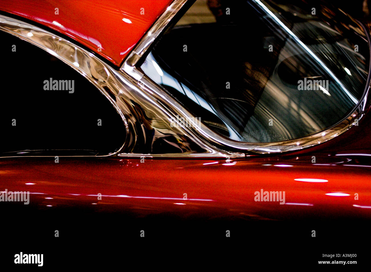 Vieille voiture de collection shinny rouge montrer american usa Banque D'Images