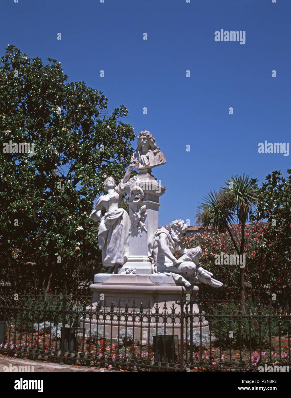 Statue de Molière à Pézenas Banque D'Images