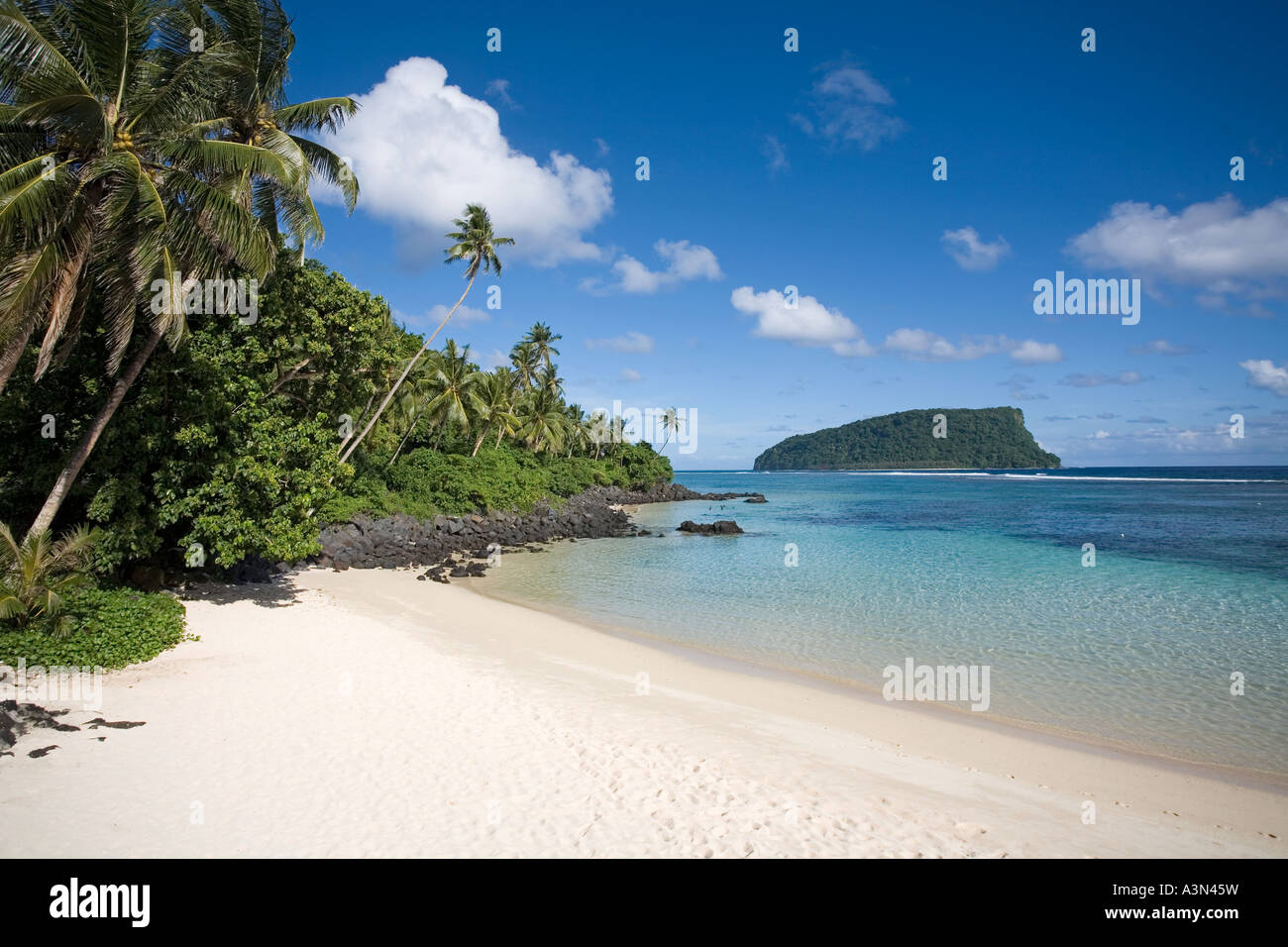 Plage de Lalomanu Upolu Samoa occidentales Banque D'Images