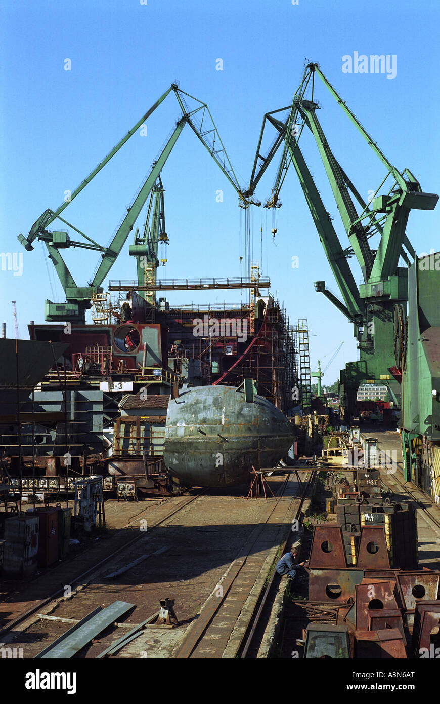 Le chantier naval de Gdansk, Pologne Banque D'Images