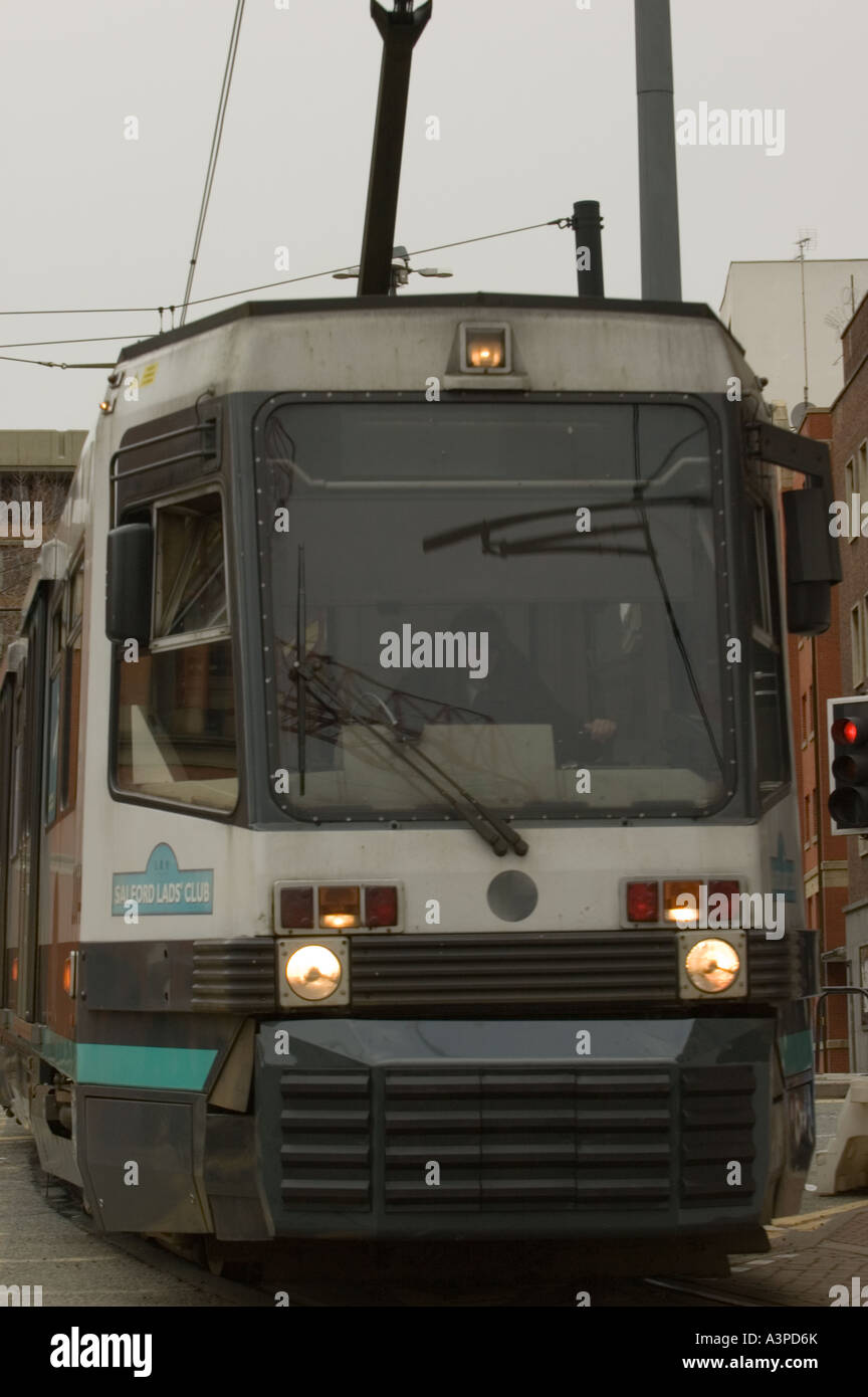 Le Tram à Manchester Banque D'Images