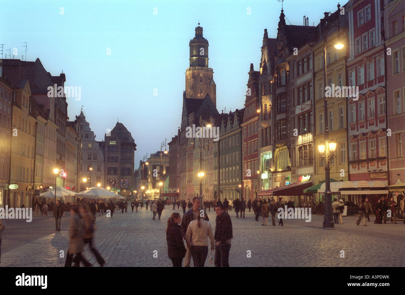 La place du vieux marché à Wroclaw, Pologne Banque D'Images