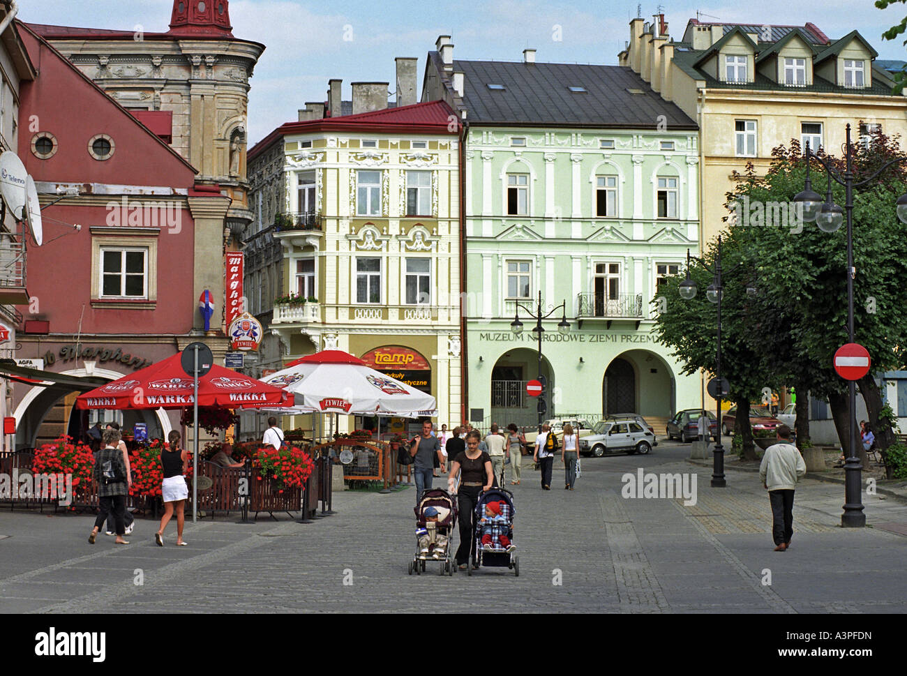 Place du vieux marché à Przemysl, en Pologne Banque D'Images