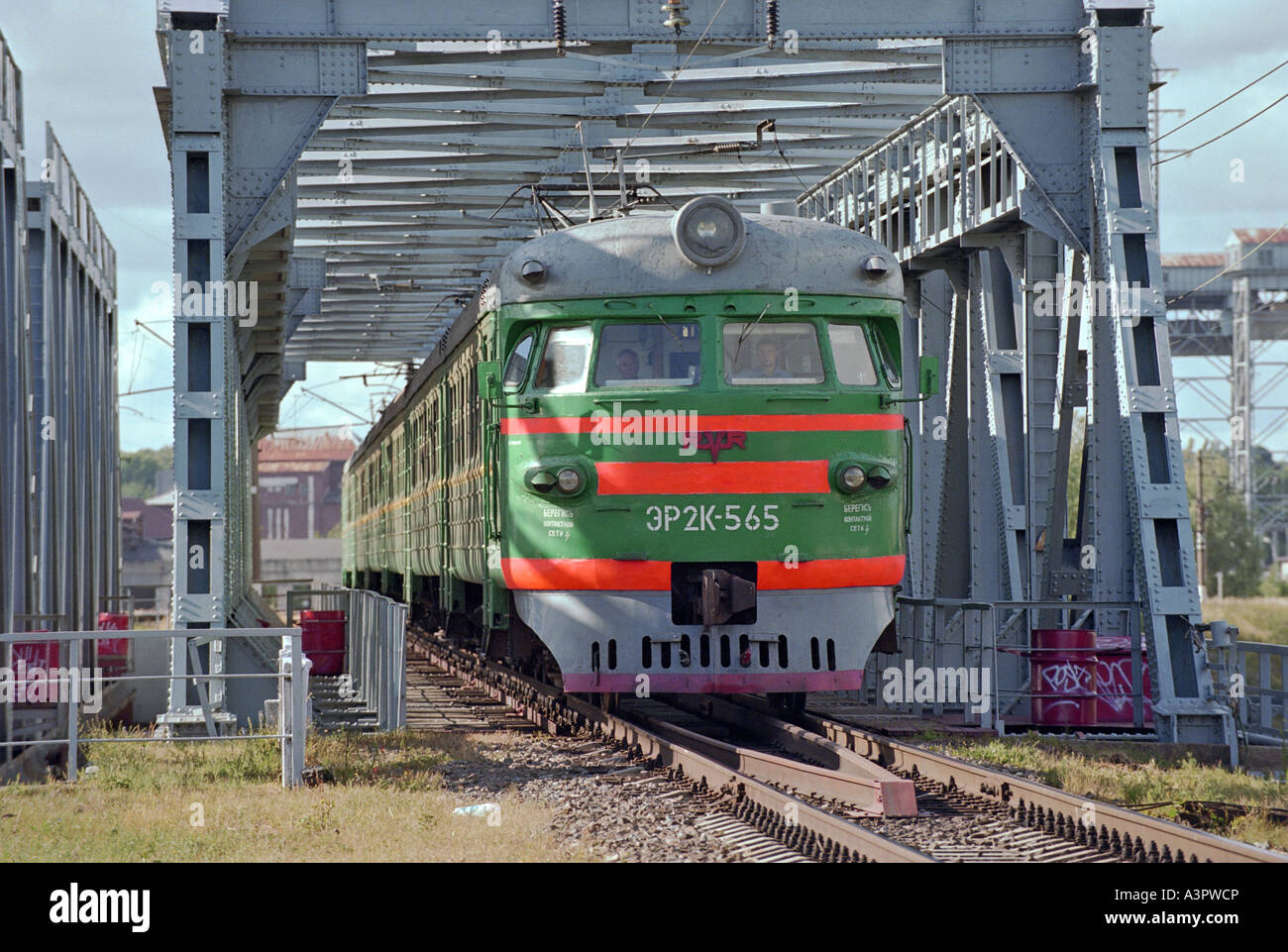 Un train de voyageurs, Fédération de Russie, Kaliningrad Banque D'Images