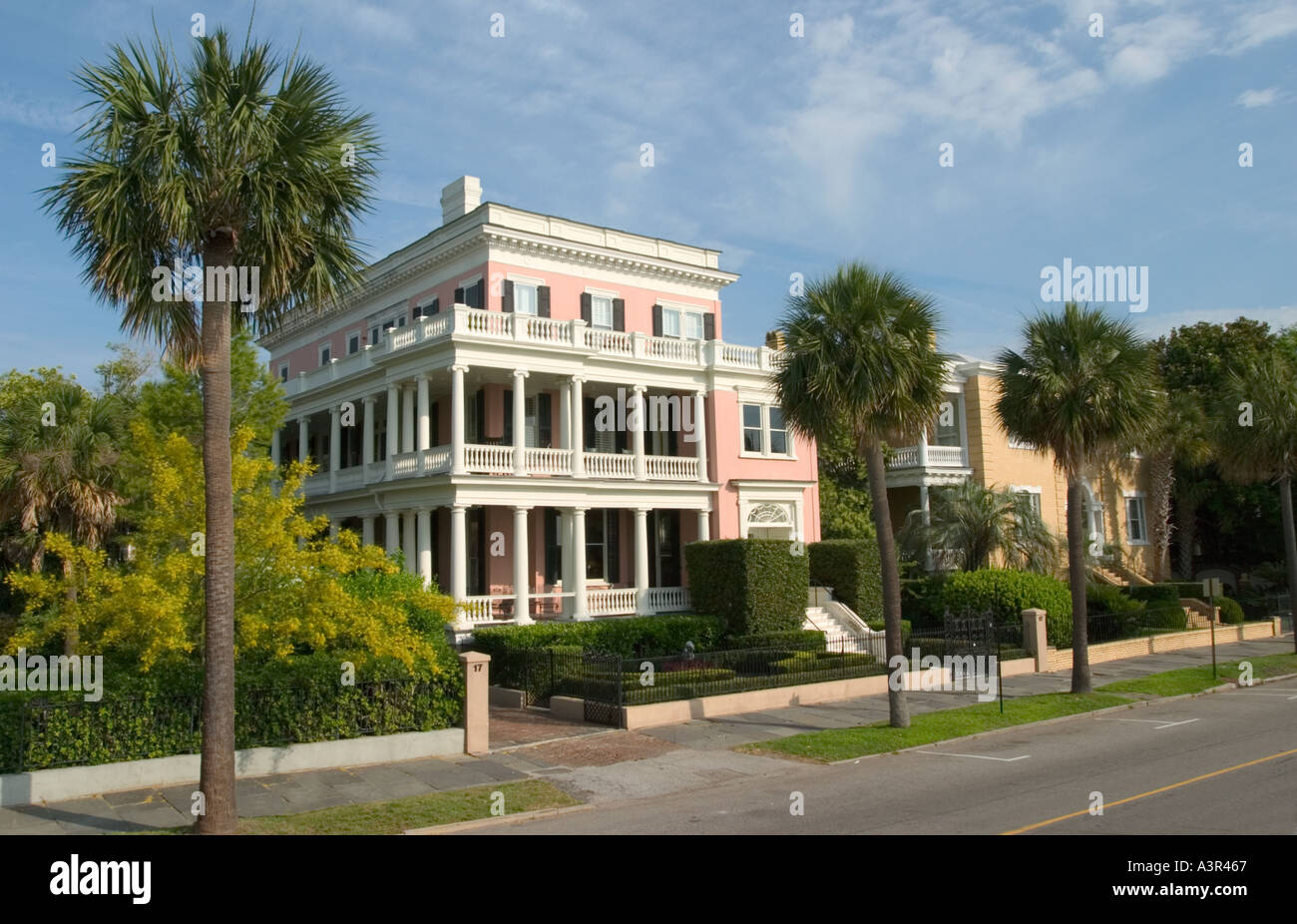 Maisons Antebellum sur East Battery Street Charleston en Caroline du Sud Banque D'Images