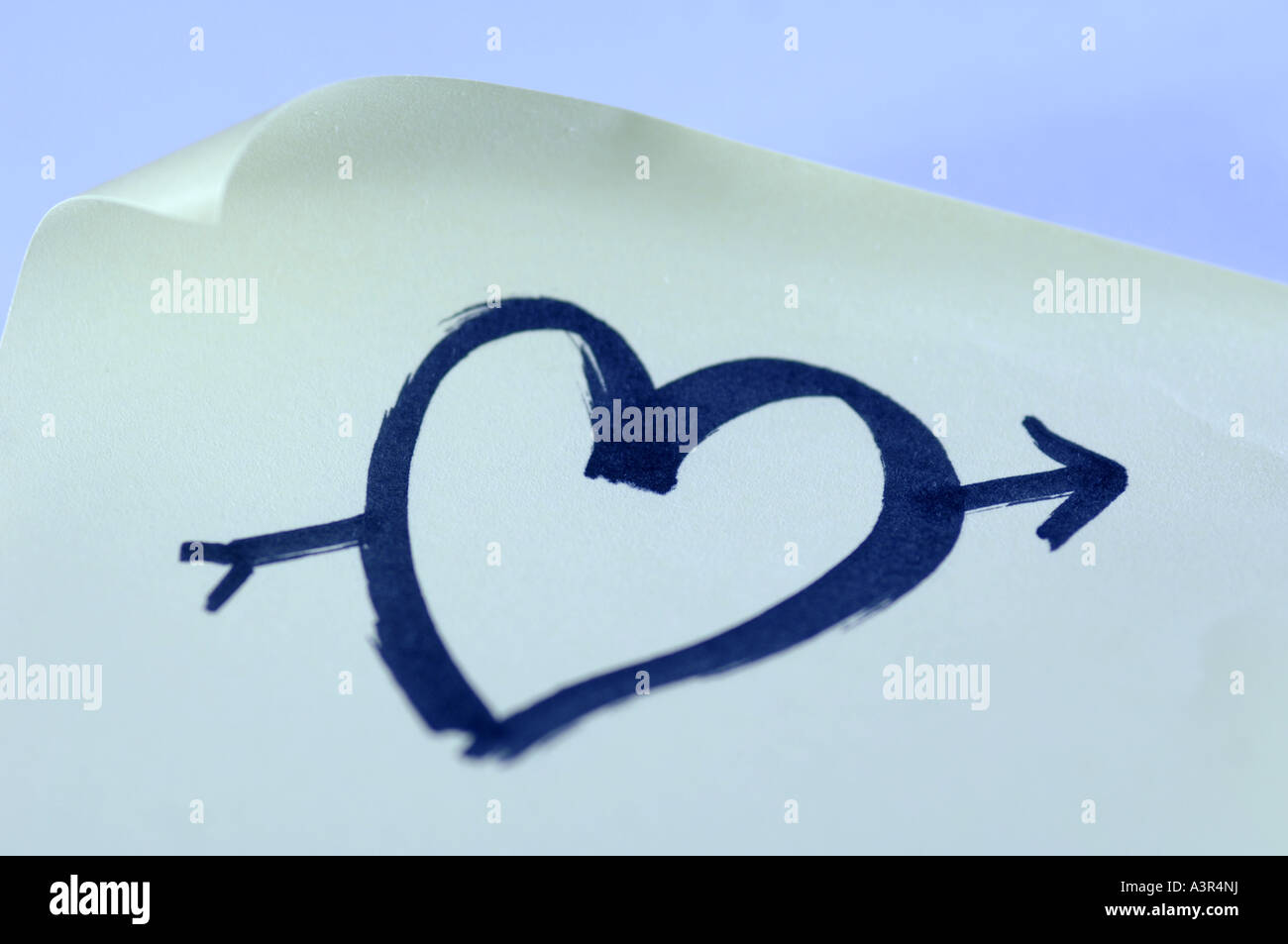 Message d'amour, d'un coeur Banque D'Images