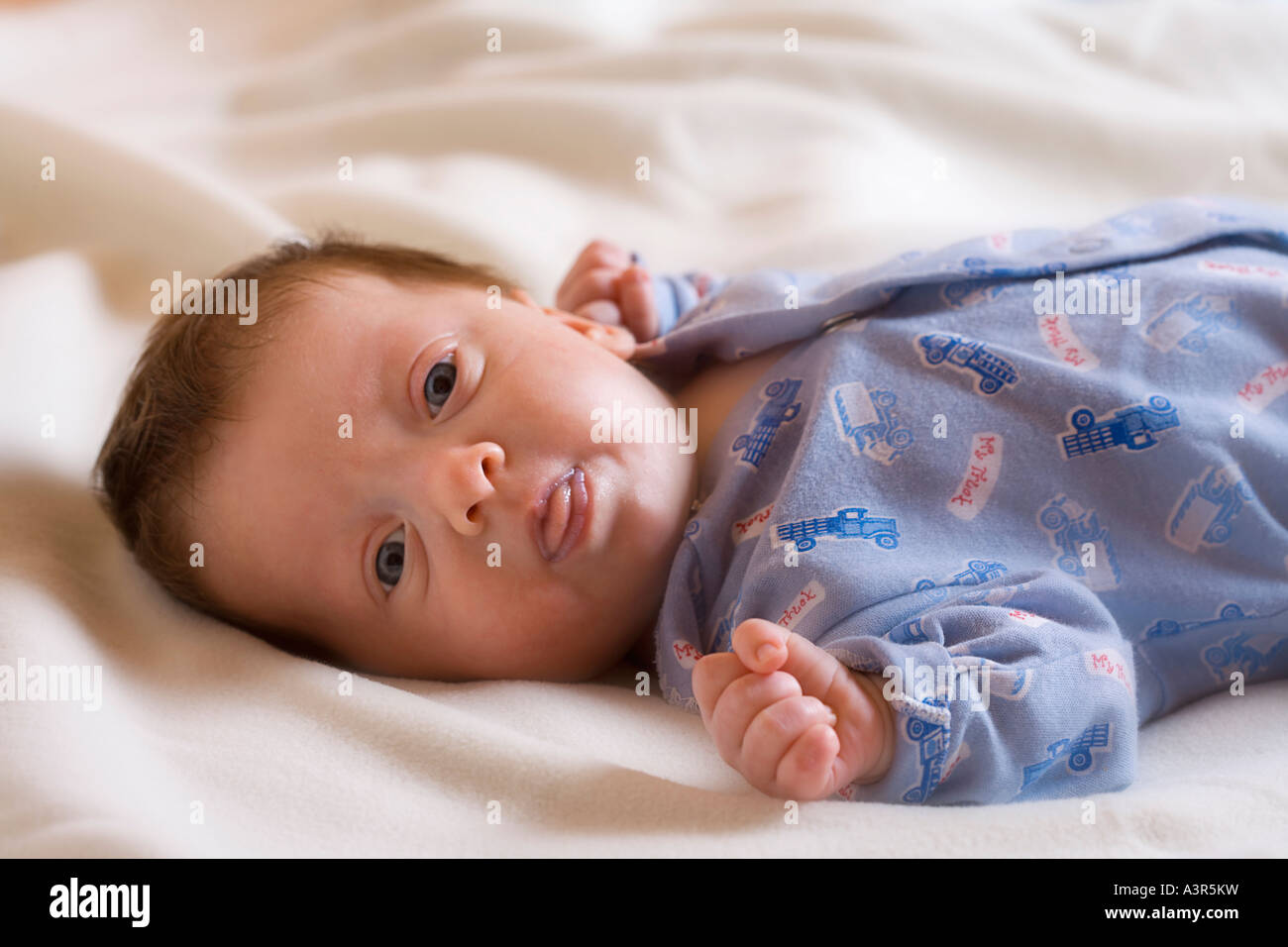 Bébé garçon âgé de 2 mois Banque D'Images