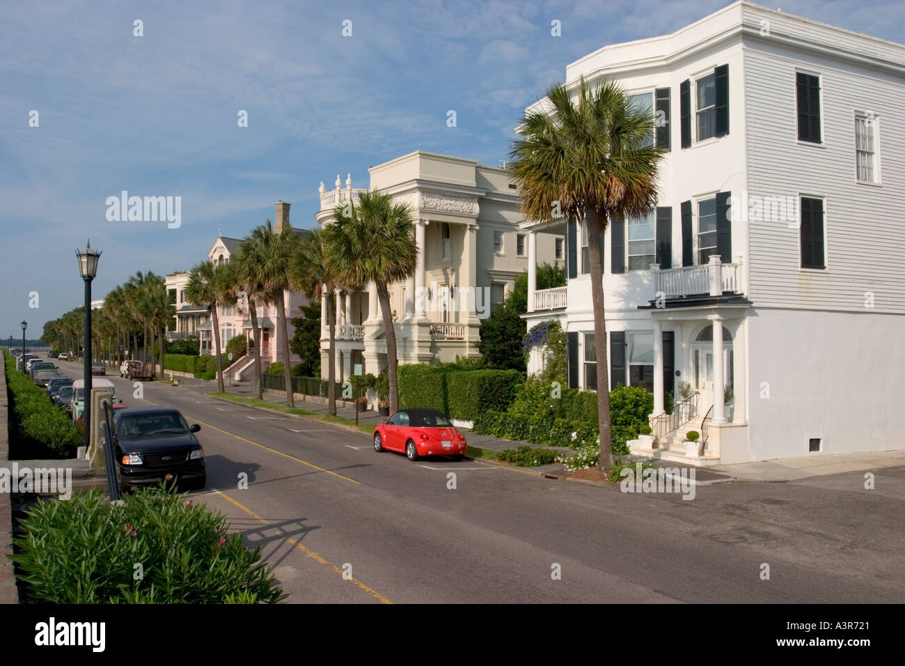 Maisons Antebellum sur East Battery Street Charleston en Caroline du Sud Banque D'Images