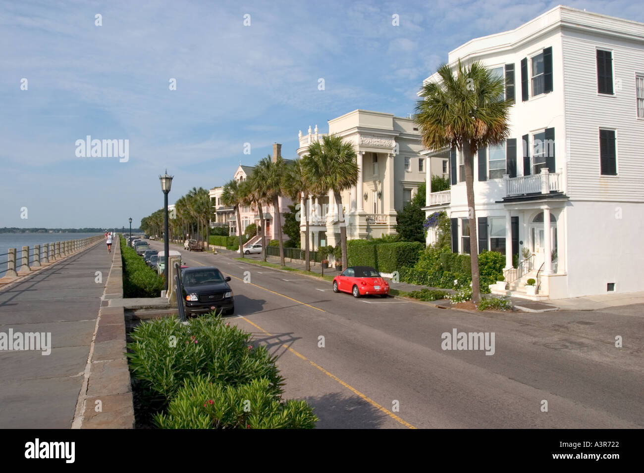 Maisons Antebellum sur East Battery Street Charleston en Caroline du Sud Banque D'Images