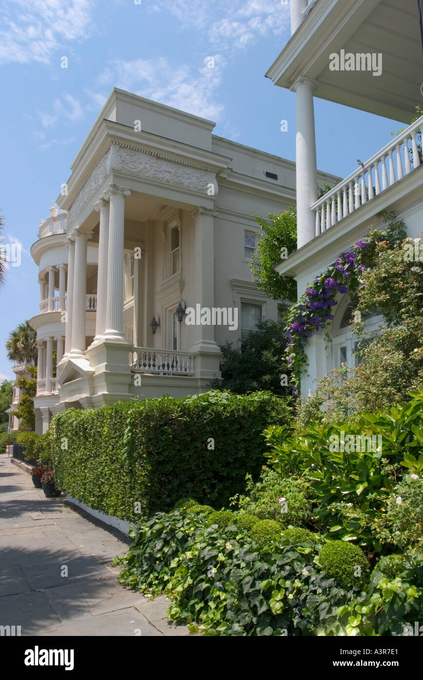 Maisons Antebellum sur East Battery Street Charleston en Caroline du Sud Banque D'Images