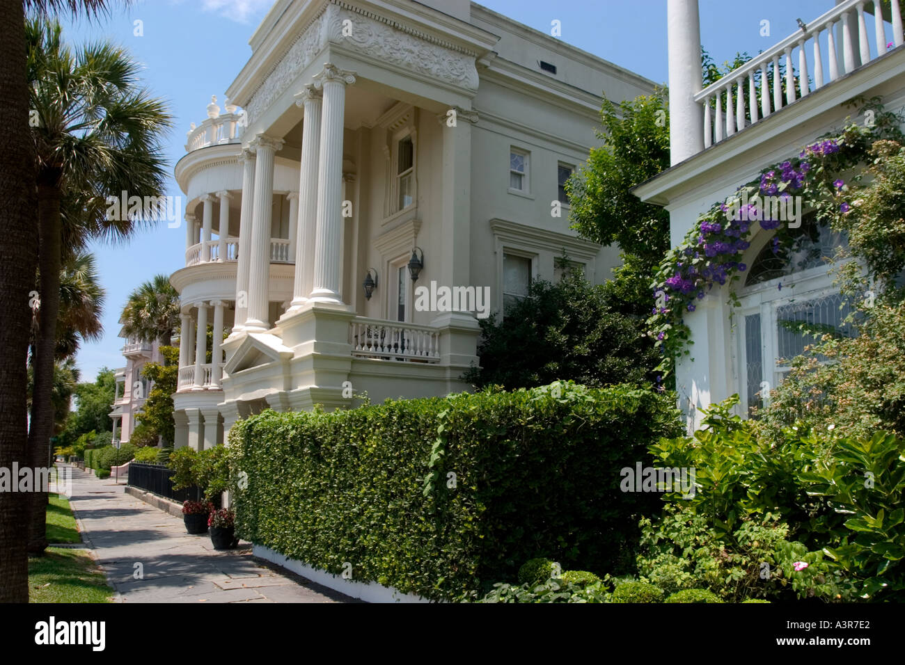 Maisons Antebellum sur East Battery Street Charleston en Caroline du Sud Banque D'Images