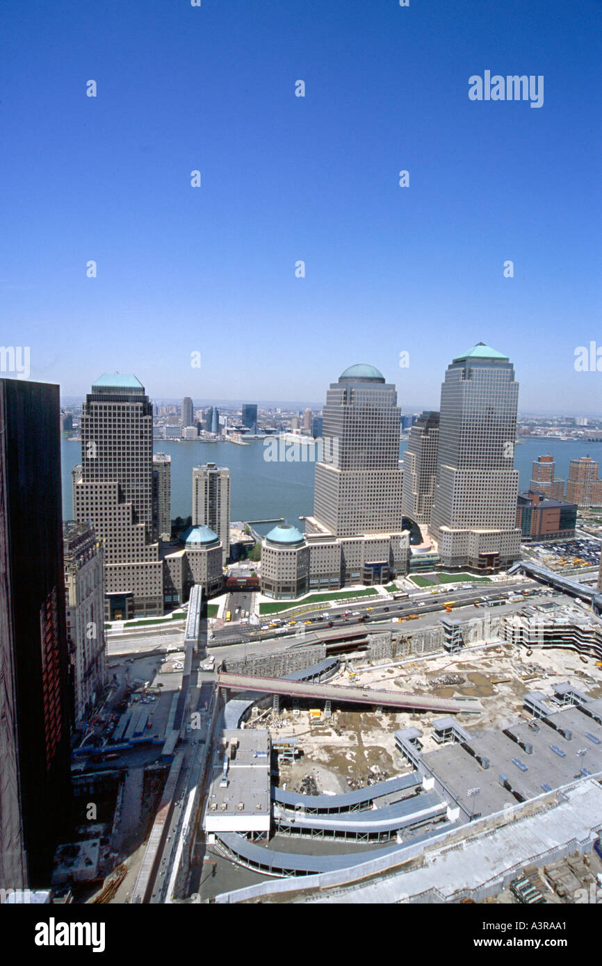 Avis de ground zero lieux des tours jumelles de Manhattan New York USA Banque D'Images