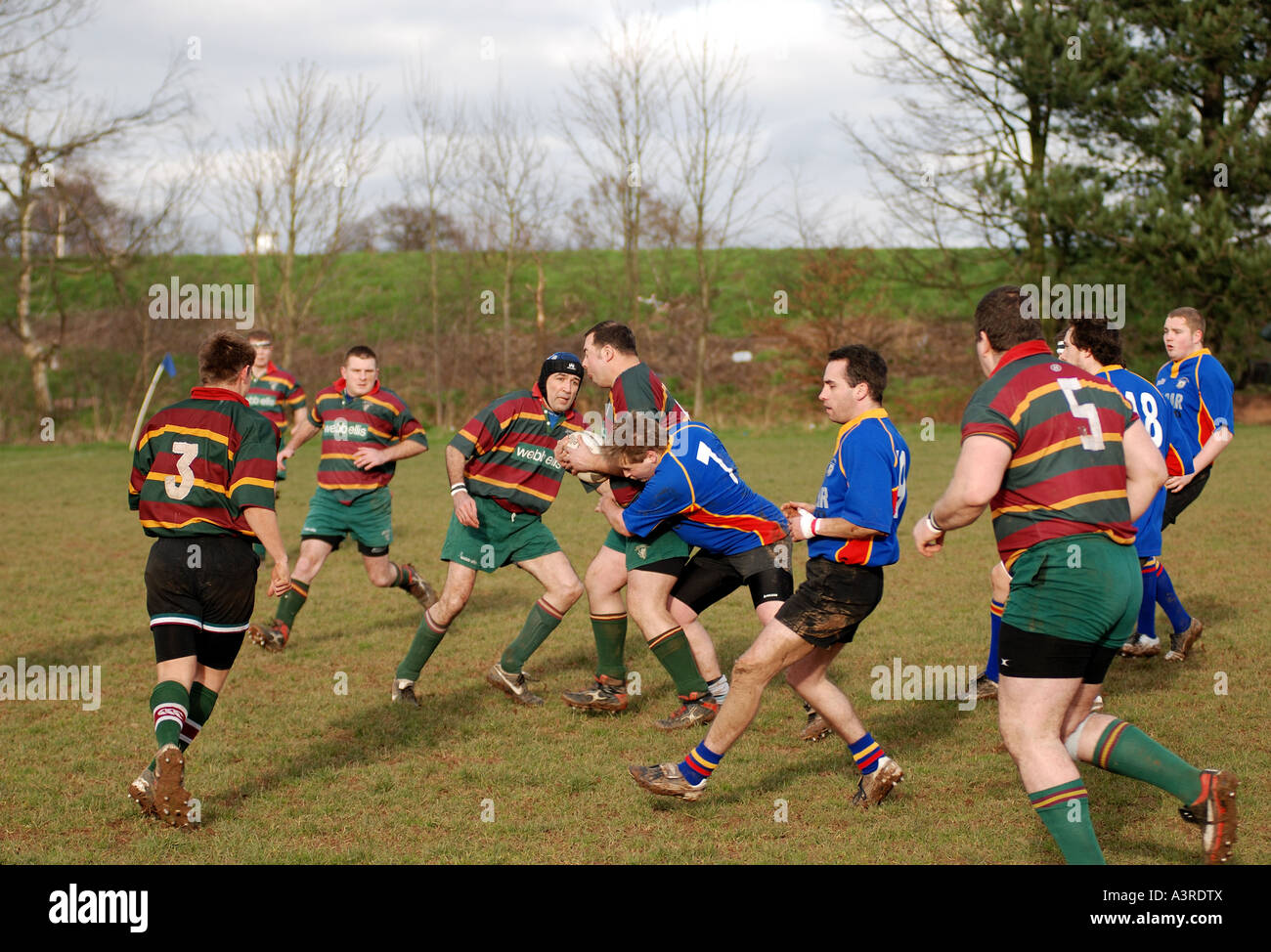 Au niveau des clubs de rugby, Leamington Spa, Warwickshire, England, UK Banque D'Images