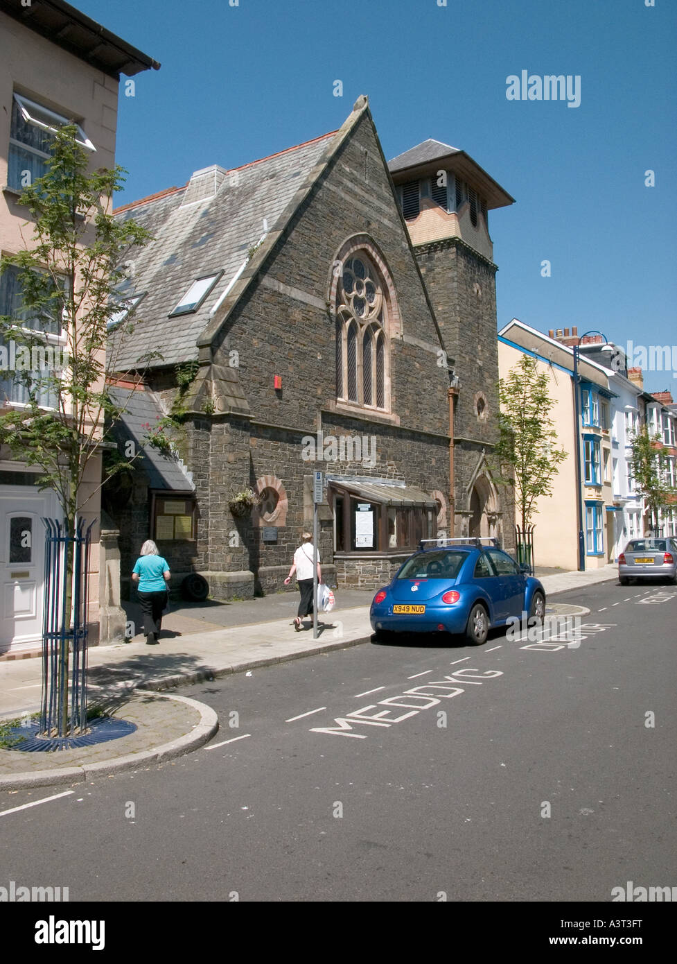 Maintenant l'église convertie une chirurgie médecins et appartements Aberystwyth au Pays de Galles Ceredigion UK Banque D'Images