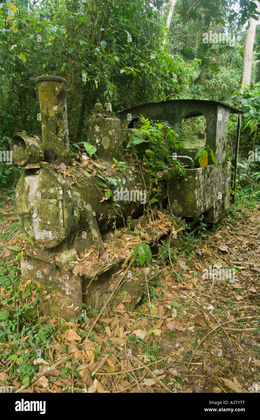 Panama, Parc national du Darien, Cana, ruines d'Espiritu Santo (Saint-Esprit) Or, l'exploitation minière locomotive Banque D'Images