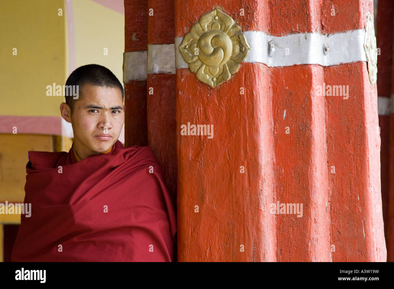 Moine au monastère de Drepung Lhassa au Tibet 7 Banque D'Images