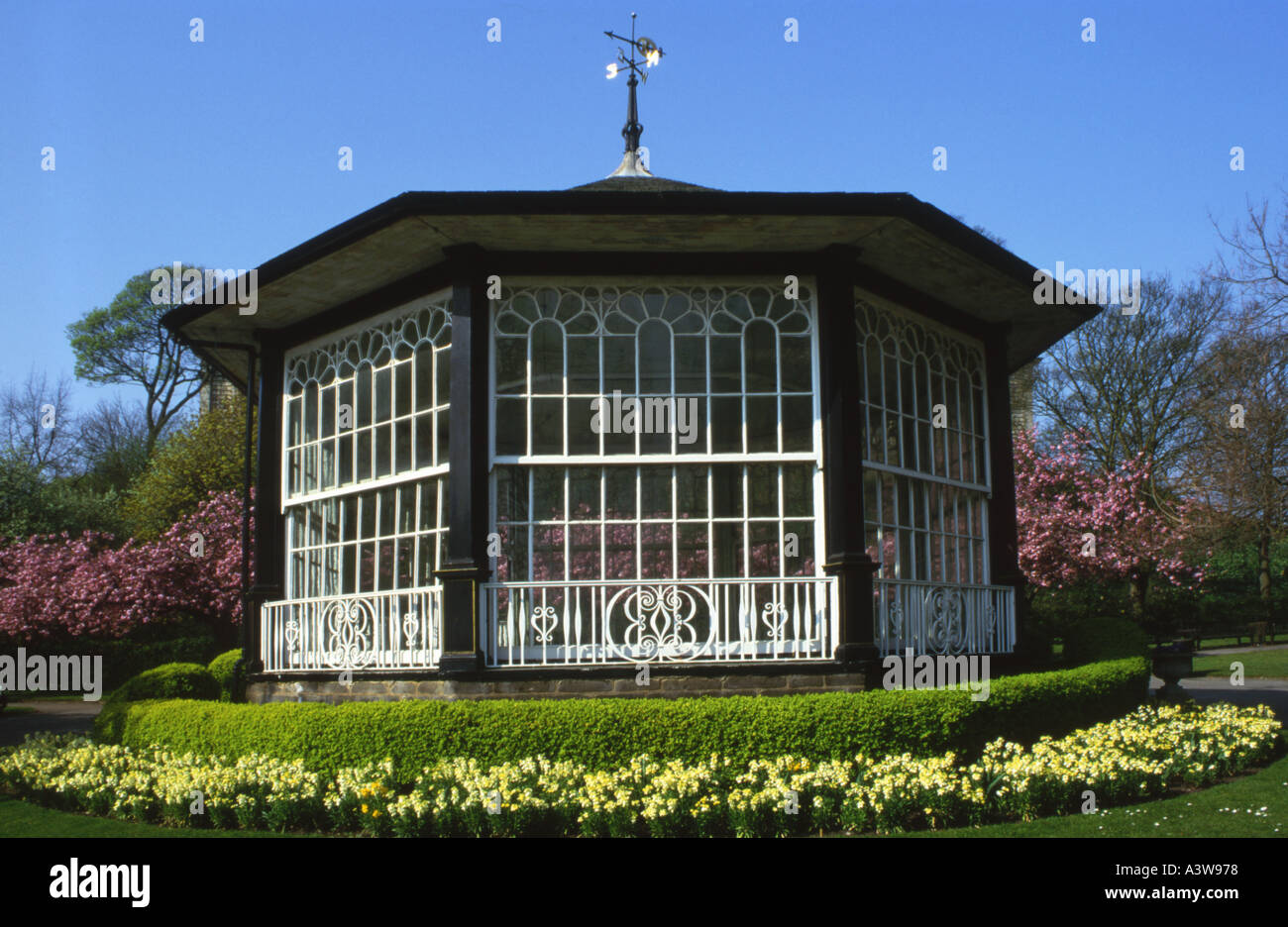 Jardins du château de Nottingham Kiosque Banque D'Images