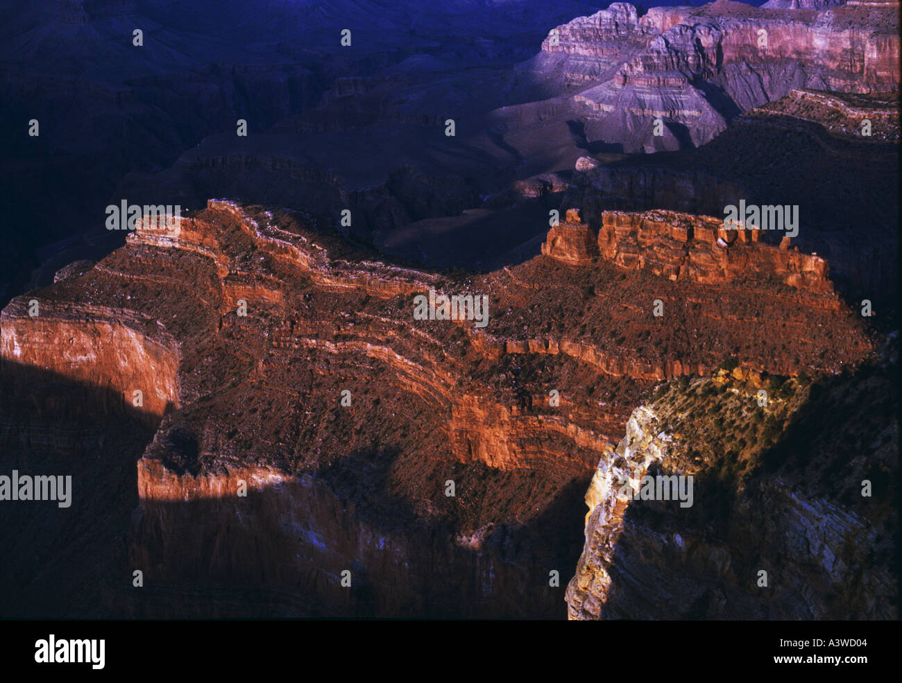 Le Cuirassé vu du point Hopi West Rim Trail Grand Canyon National Park Arizona USA Banque D'Images