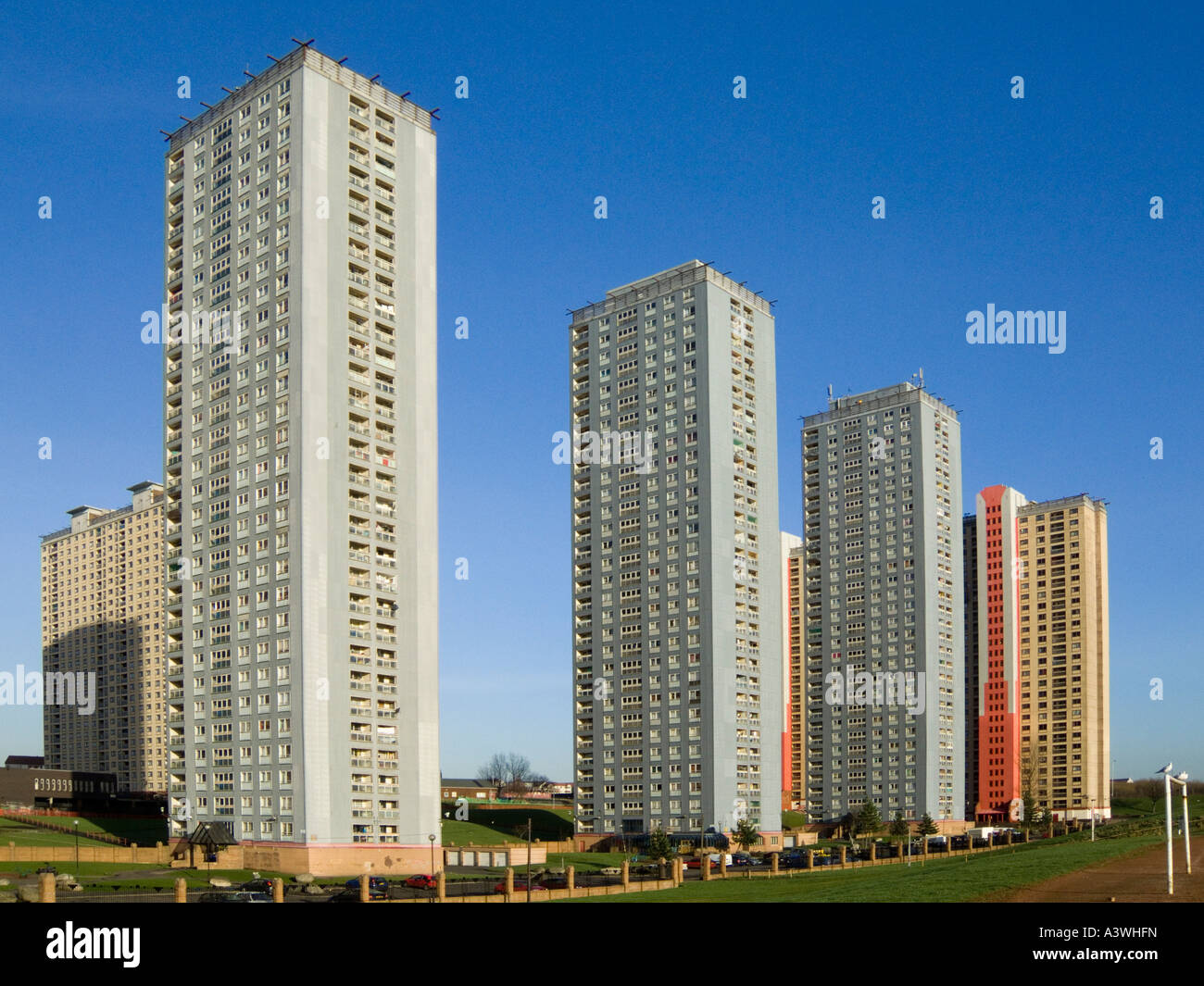 Red Road des tours d'appartements à Glasgow en Écosse Banque D'Images