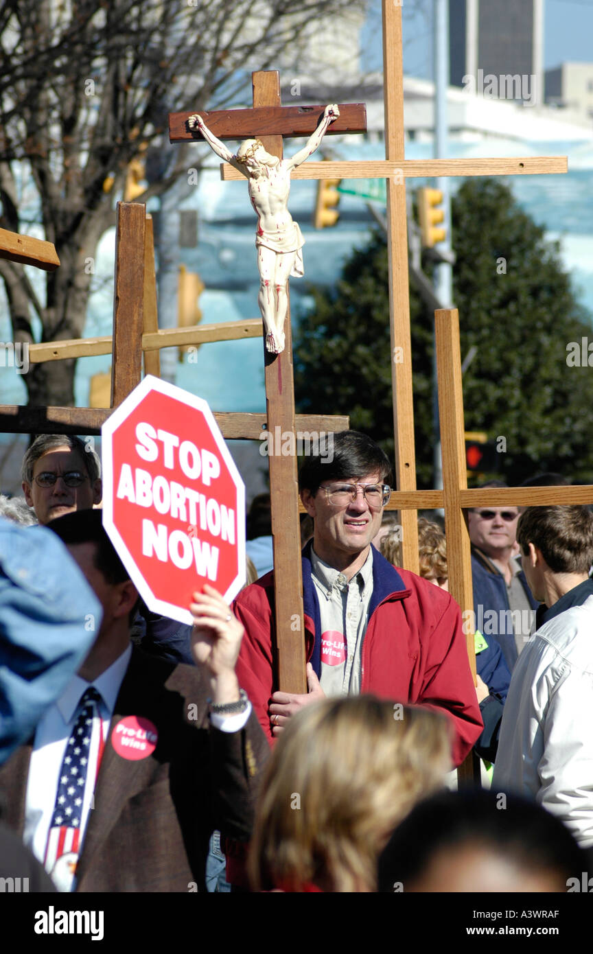 La démonstration de pro anti avortement à Atlanta GA Georgia USA Banque D'Images