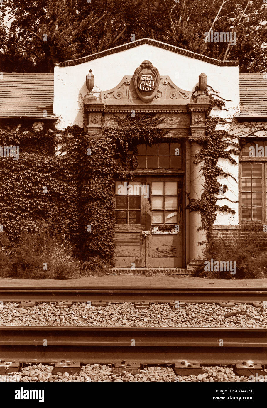 Ancienne Union Pacific Railroad Station Idaho Shoshone Banque D'Images