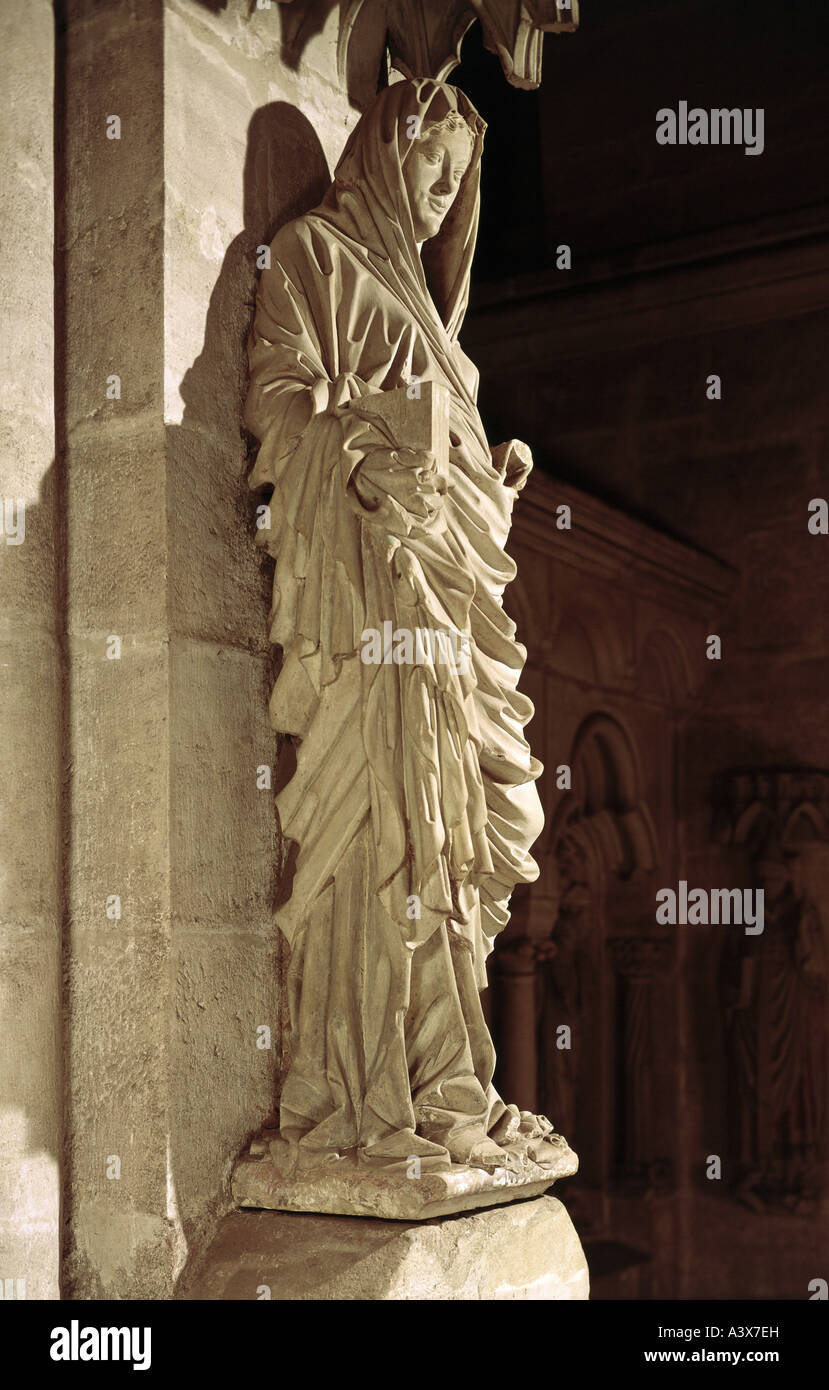 'Géographie/voyages, en Allemagne, en Bavière, Bamberg, cathédrale, construite vers 1215 - 1237, vue de l'intérieur, Sculpture 'Ecclesia', un moyen Banque D'Images