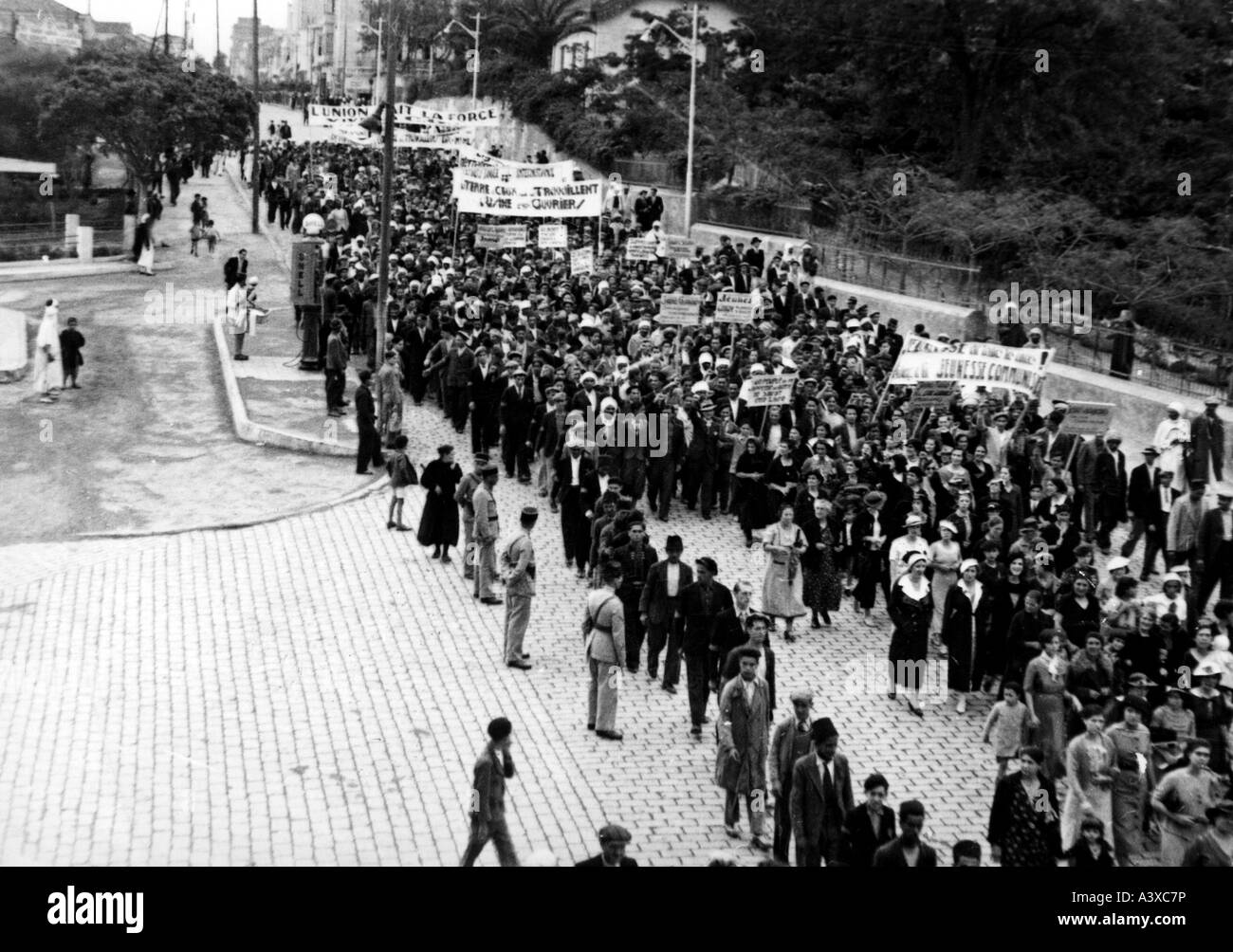 Géographie/voyages, Algérie, politique, manifestation du Front populaire, Alger 1936, Banque D'Images