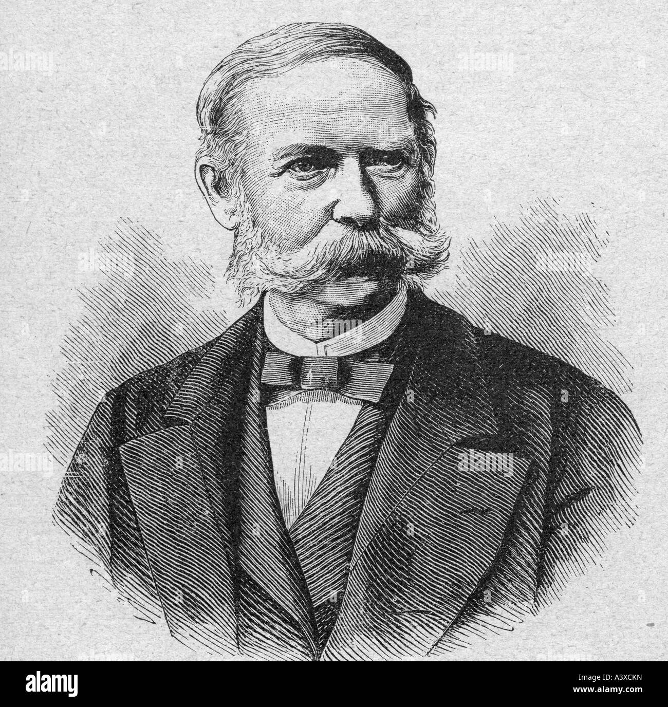 Schlagintweit, Hermann von, 13.5.1826 - 19.1.1882, l'allemand des sciences naturelles & voyageur, portrait, gravure du xixe siècle, Banque D'Images