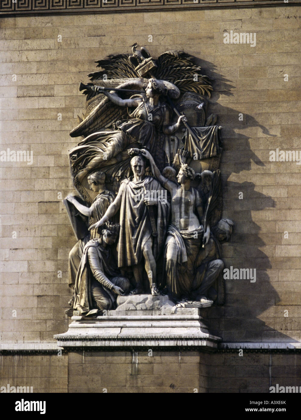 'Géographie / voyages, France, Paris, les monuments, l'Arc de Triomphe, côté est, relief, 'le triomphe de 1810', conçu par Jean- Banque D'Images