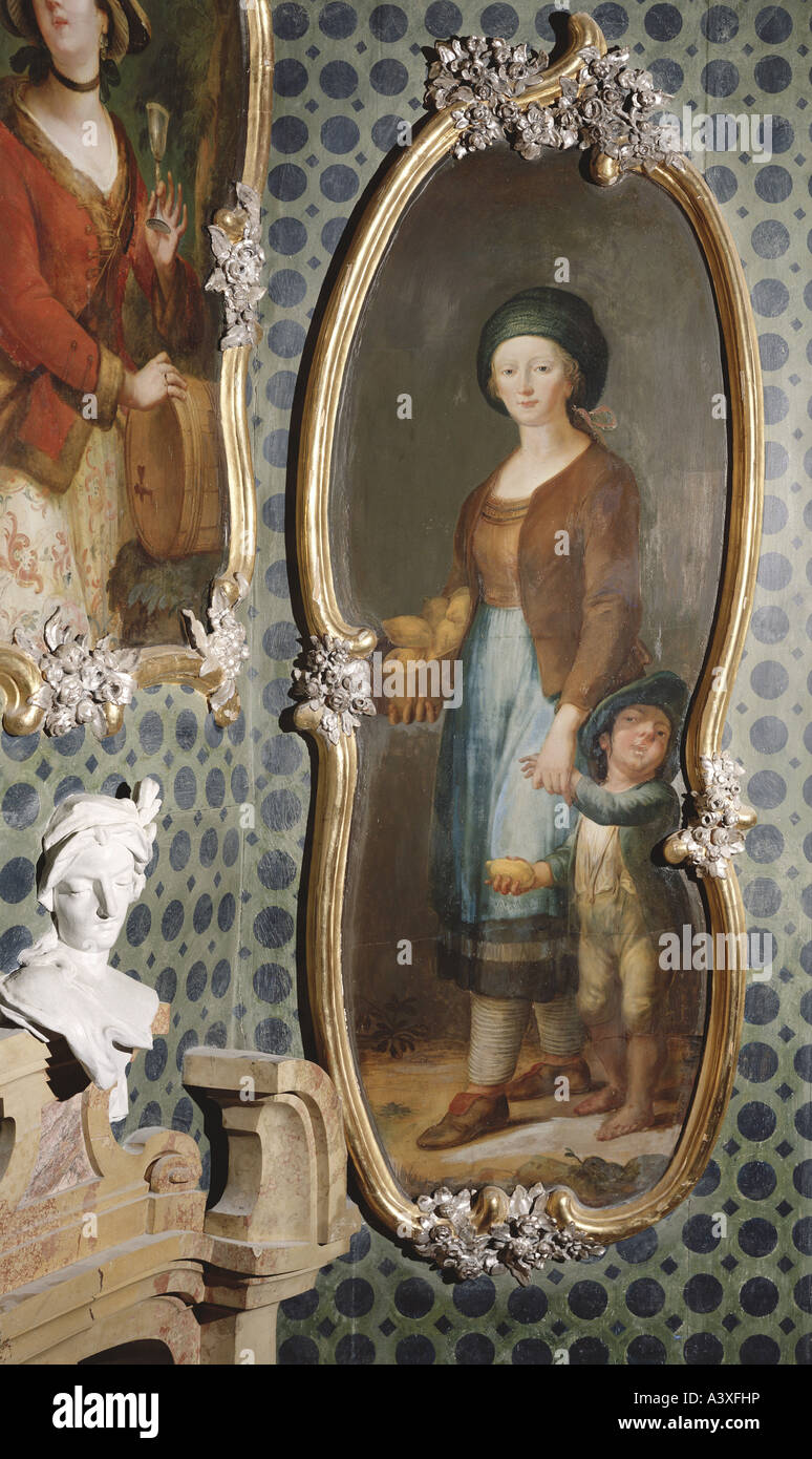 'Fine Arts, Brugger, Andreas, (1737 - 1812), peinture, 'Zitronenverkäuferin', ('femme vendant des citrons), vers 1770, nouveau pala Banque D'Images