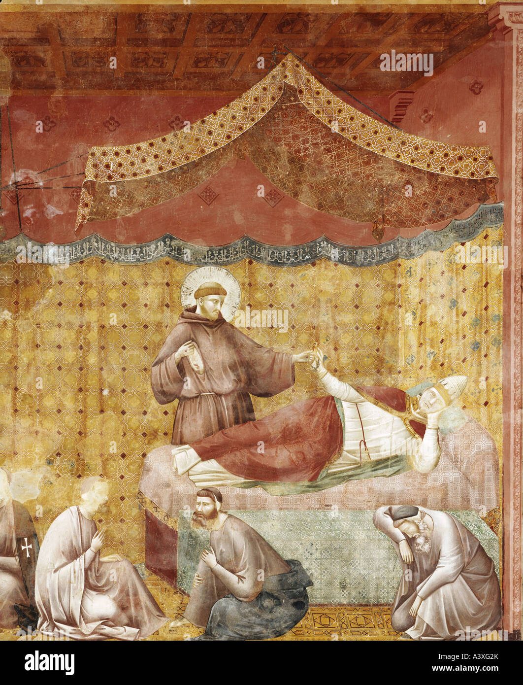 "François d'Assise, vers 1181 - 3.10.1226, prêtre italien, saint, des scènes de sa vie, "vision du pape Grégoire IX', fresc Banque D'Images