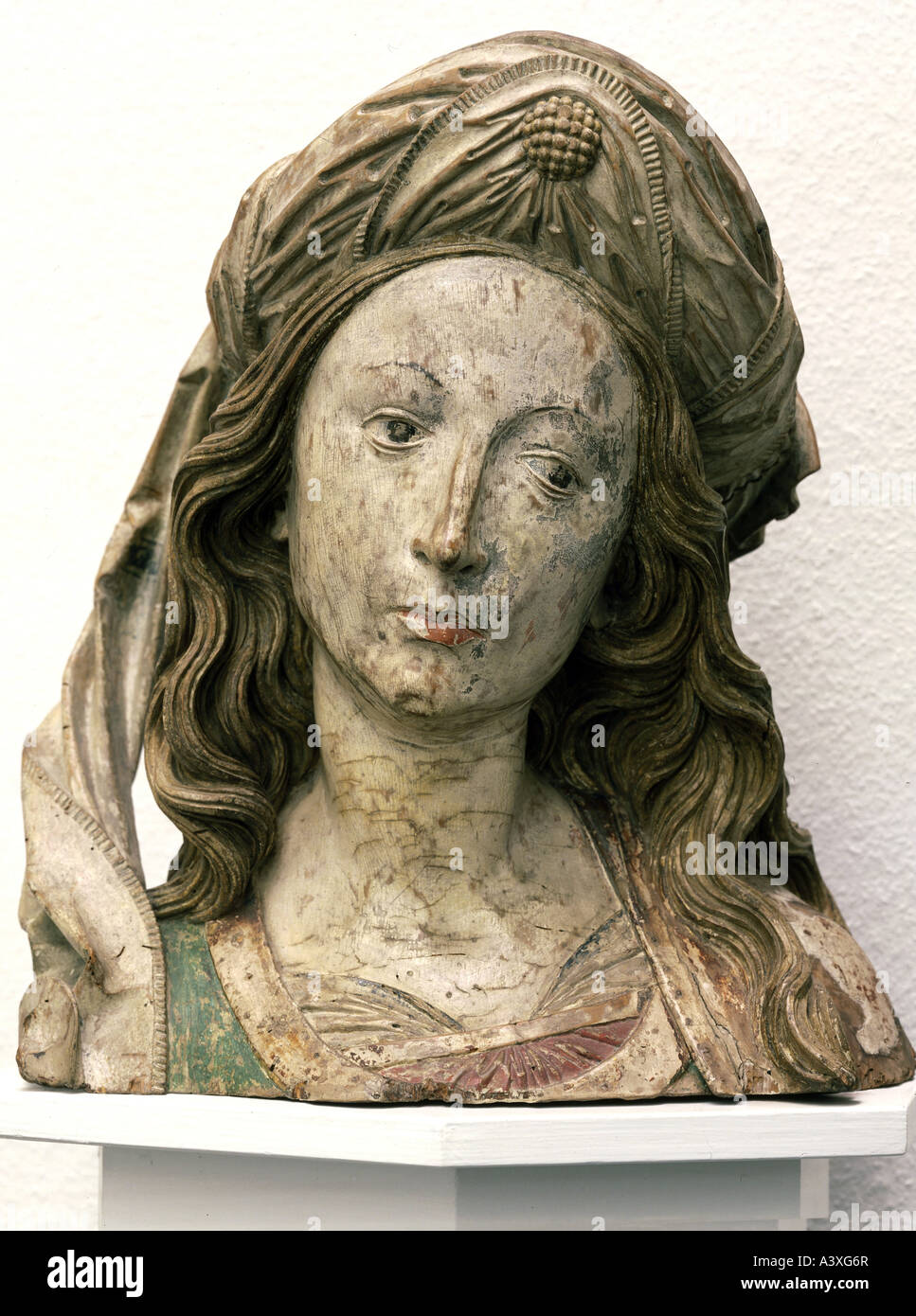 Beaux-arts, Tilman Riemenschneider, (vers 1460 - 1531), buste de femme saint, sculpture, bois, musée d'état de Basse-Saxe, Han Banque D'Images