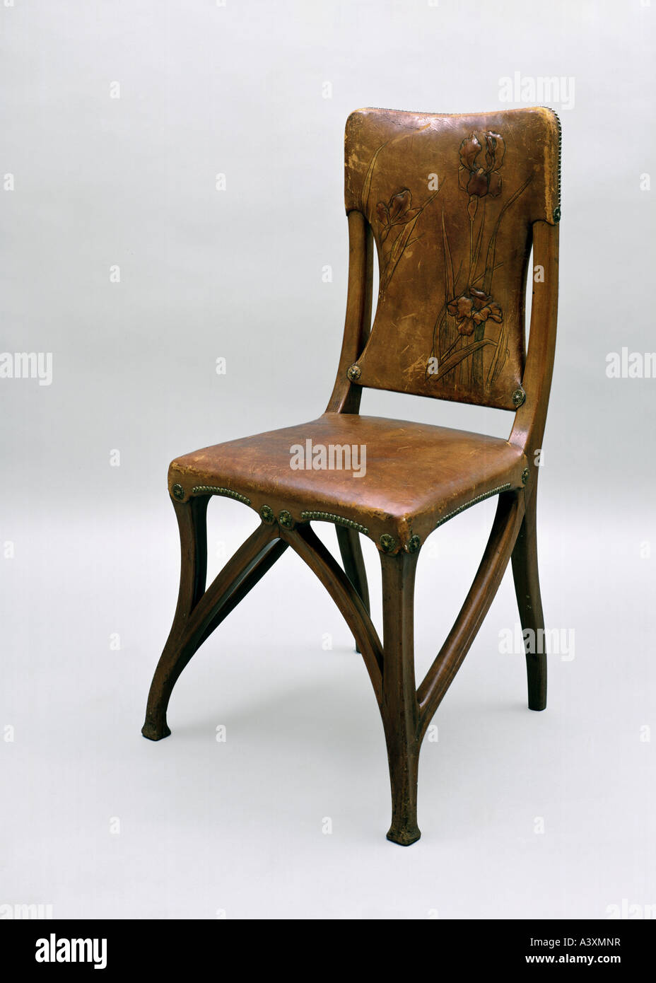 Beaux-arts, Art Nouveau, Mobilier, chaise, vers 1900, bois, cuir, artiste  inconnu, historique, historique, de l'hébergement, des chaises Photo Stock  - Alamy